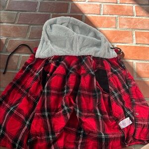 No Boundaries Red Plaid Hoodie
